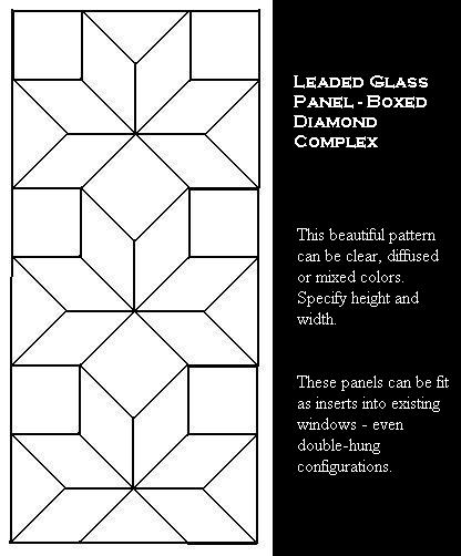 Tudor Window Leaded Glass panel - Boxed Diamond Complex